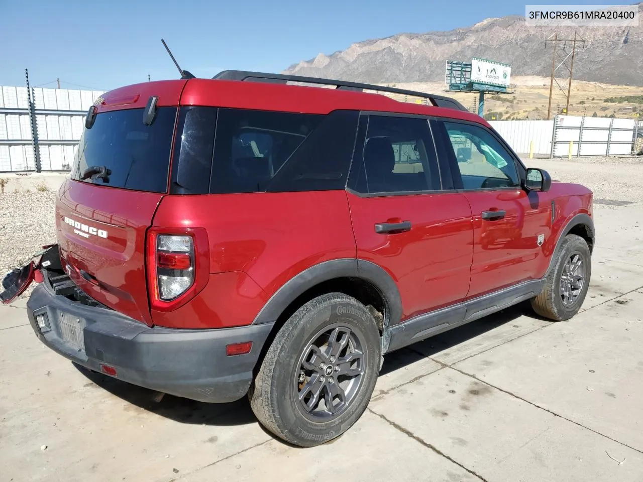 2021 Ford Bronco Sport Big Bend VIN: 3FMCR9B61MRA20400 Lot: 73282964