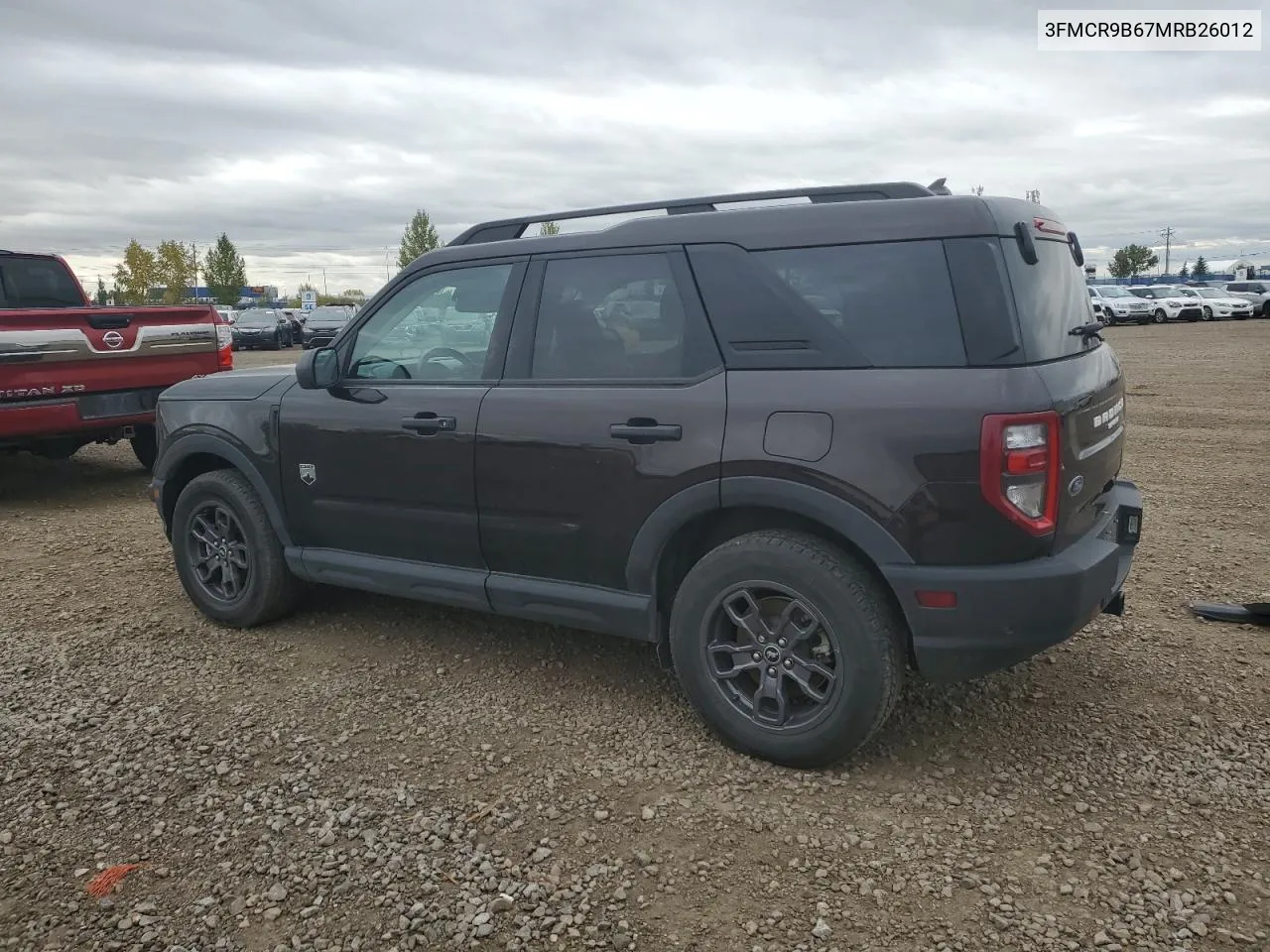 2021 Ford Bronco Sport Big Bend VIN: 3FMCR9B67MRB26012 Lot: 73359324