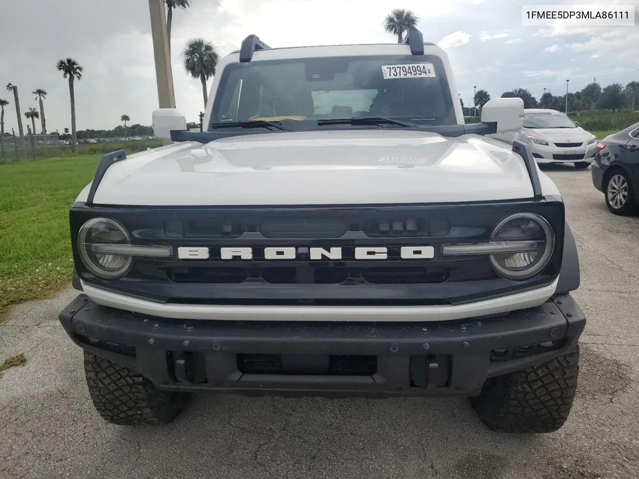 2021 Ford Bronco Base VIN: 1FMEE5DP3MLA86111 Lot: 73794994