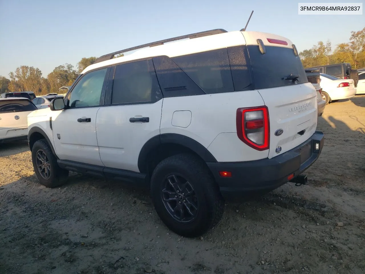 2021 Ford Bronco Sport Big Bend VIN: 3FMCR9B64MRA92837 Lot: 74134584