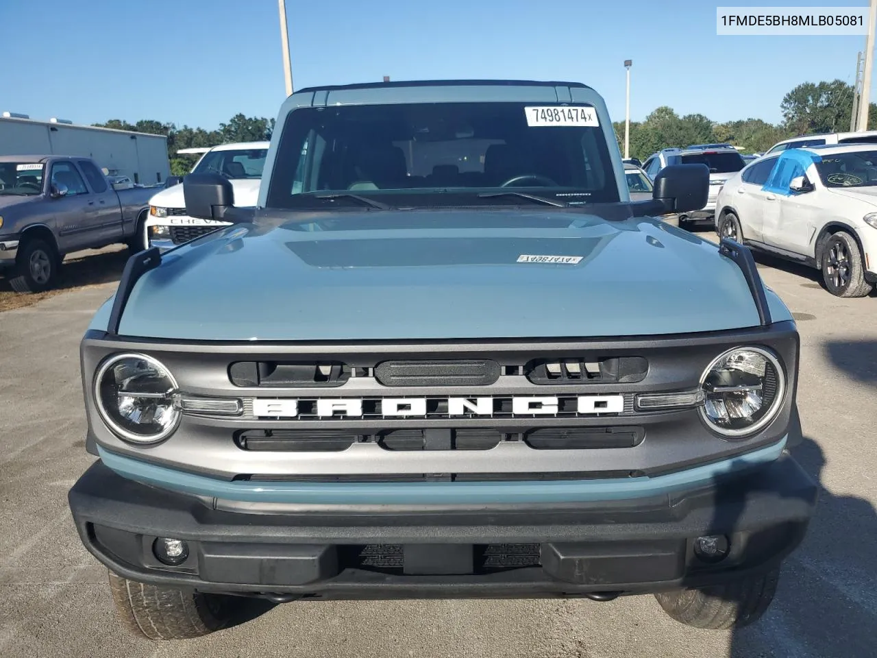 2021 Ford Bronco Base VIN: 1FMDE5BH8MLB05081 Lot: 74981474