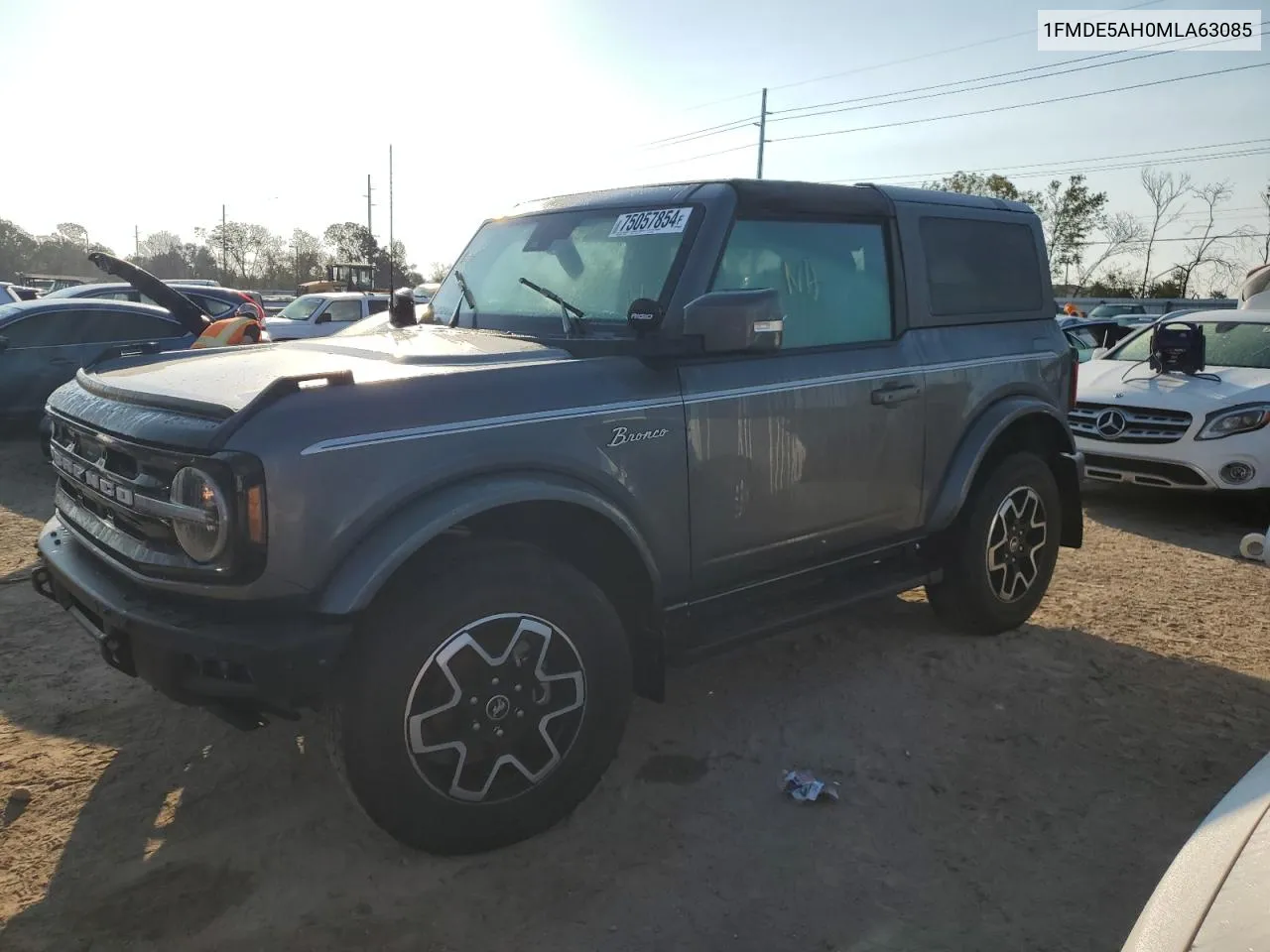 2021 Ford Bronco Base VIN: 1FMDE5AH0MLA63085 Lot: 75057854