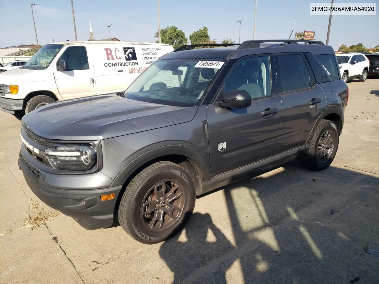 2021 Ford Bronco Sport Big Bend VIN: 3FMCR9B6XMRA54920 Lot: 75086644