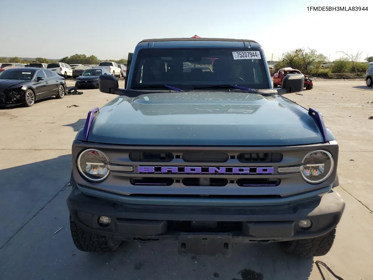 2021 Ford Bronco Base VIN: 1FMDE5BH3MLA83944 Lot: 75207944