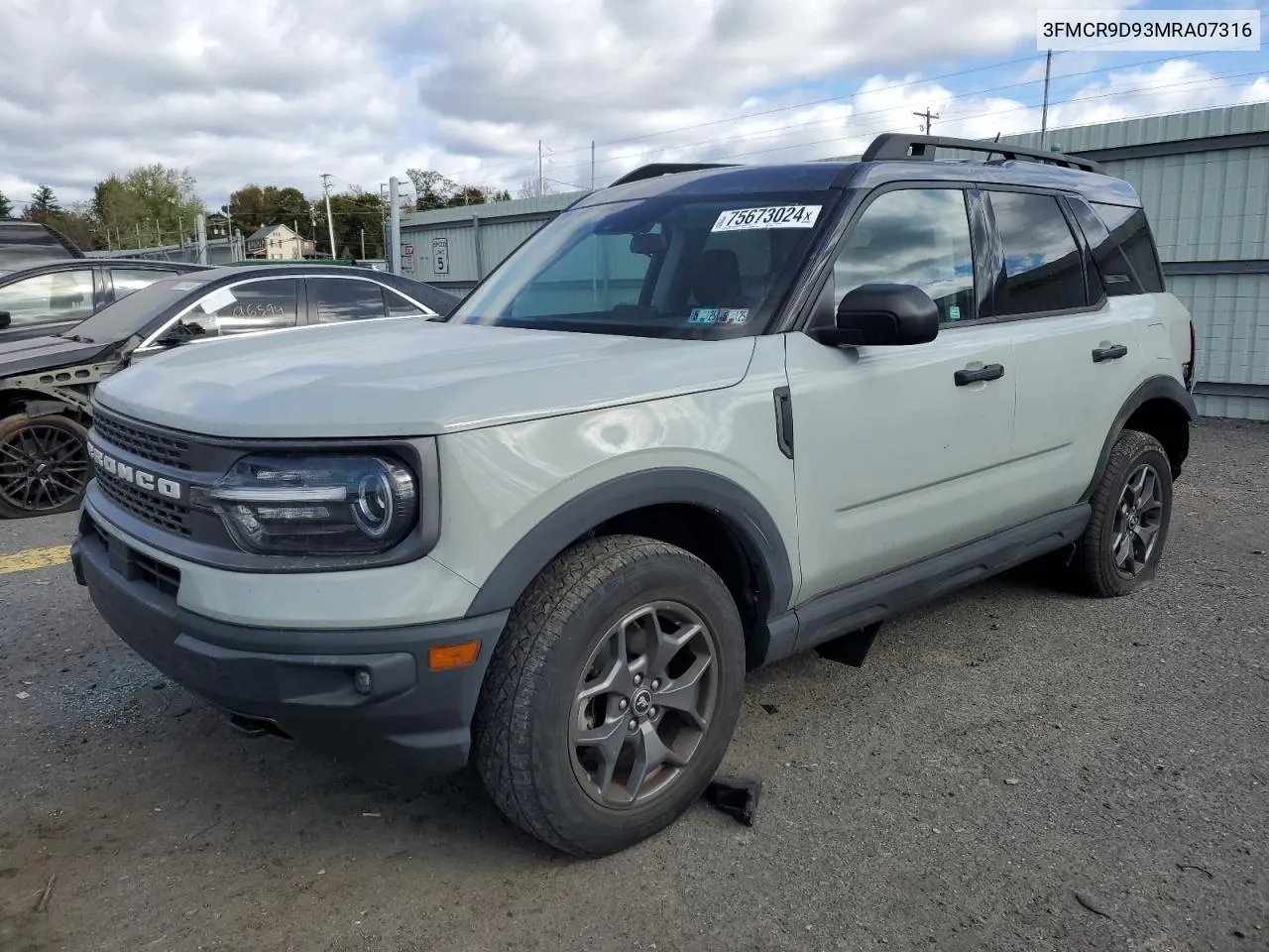 2021 Ford Bronco Sport Badlands VIN: 3FMCR9D93MRA07316 Lot: 75673024