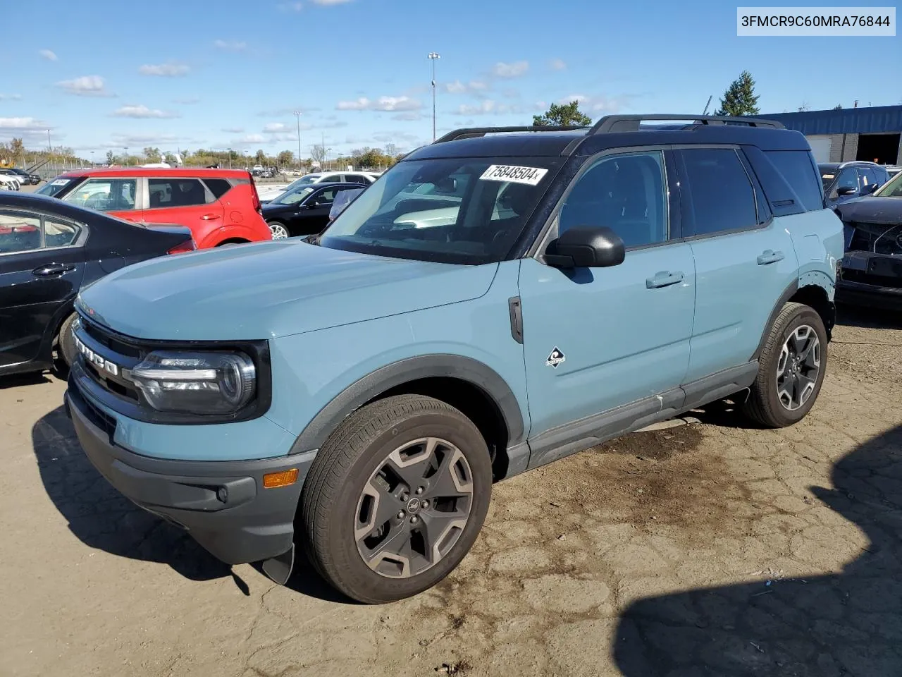 2021 Ford Bronco Sport Outer Banks VIN: 3FMCR9C60MRA76844 Lot: 75848504