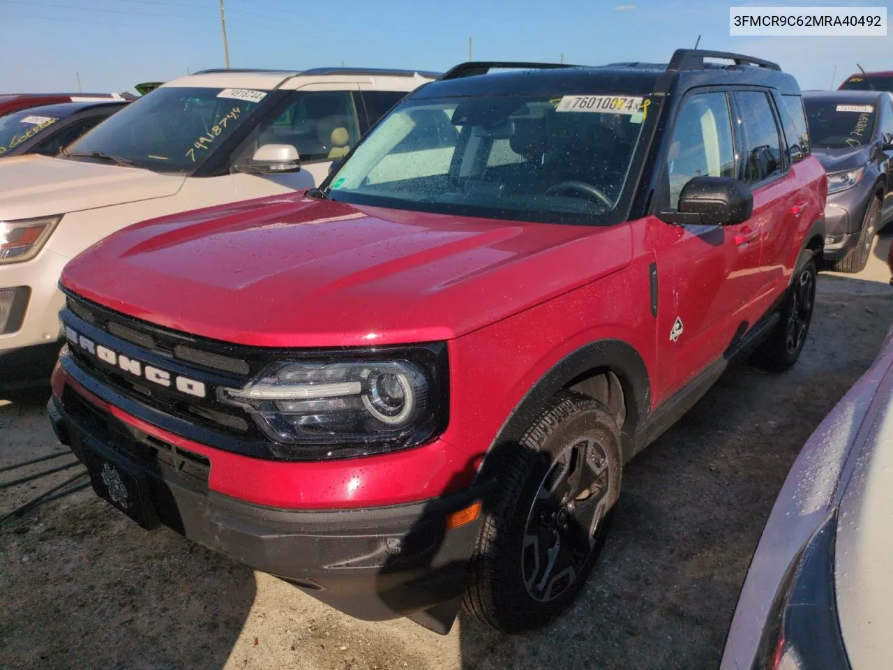 2021 Ford Bronco Sport Outer Banks VIN: 3FMCR9C62MRA40492 Lot: 76010074