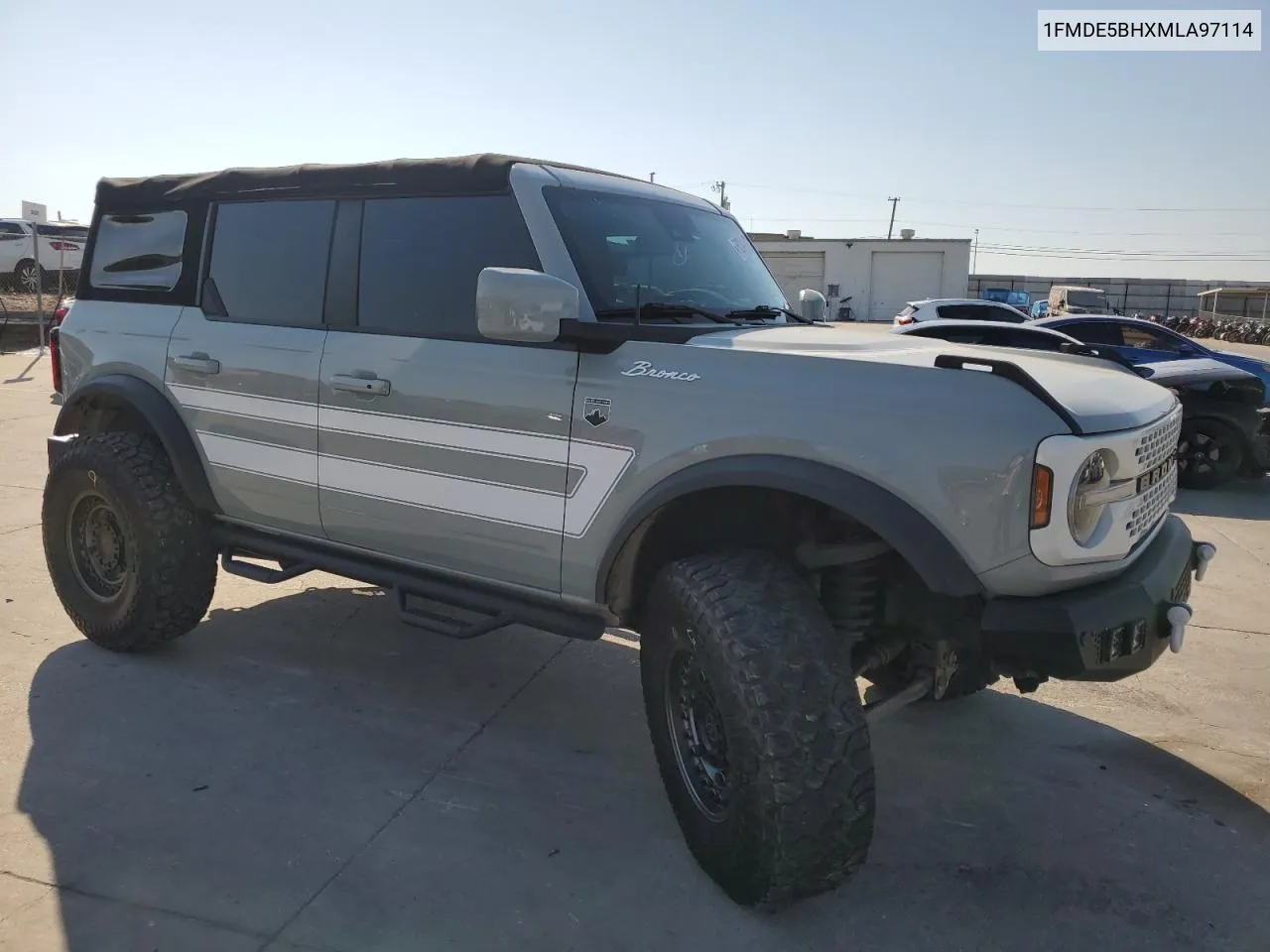 2021 Ford Bronco Base VIN: 1FMDE5BHXMLA97114 Lot: 76284144