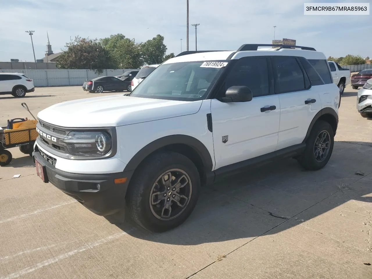 2021 Ford Bronco Sport Big Bend VIN: 3FMCR9B67MRA85963 Lot: 76819924