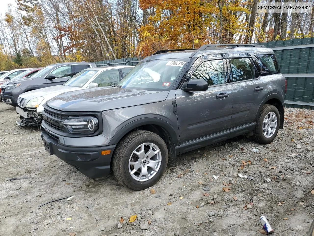 2021 Ford Bronco Sport VIN: 3FMCR9A67MRA92882 Lot: 77066124