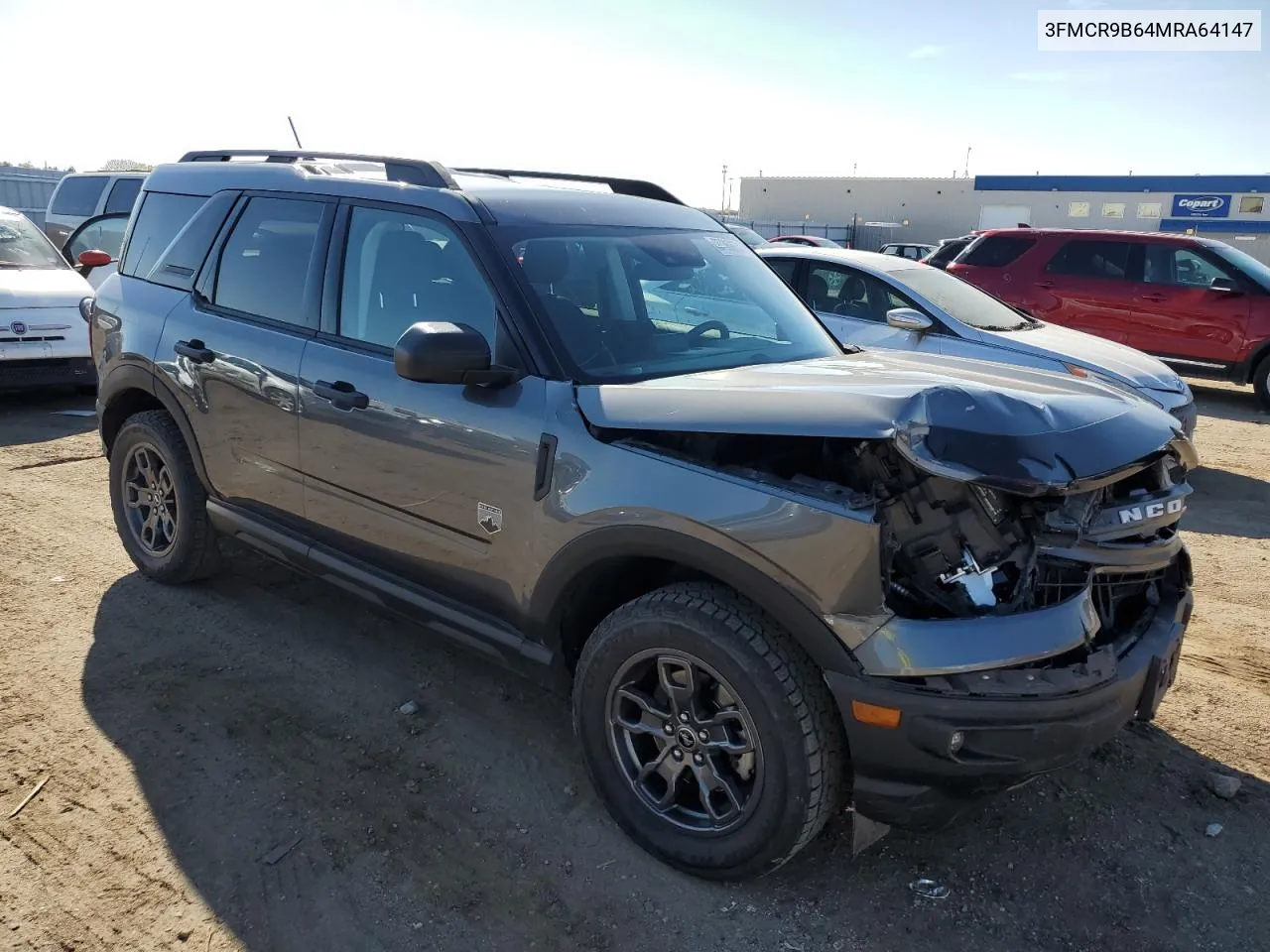 2021 Ford Bronco Sport Big Bend VIN: 3FMCR9B64MRA64147 Lot: 77369674