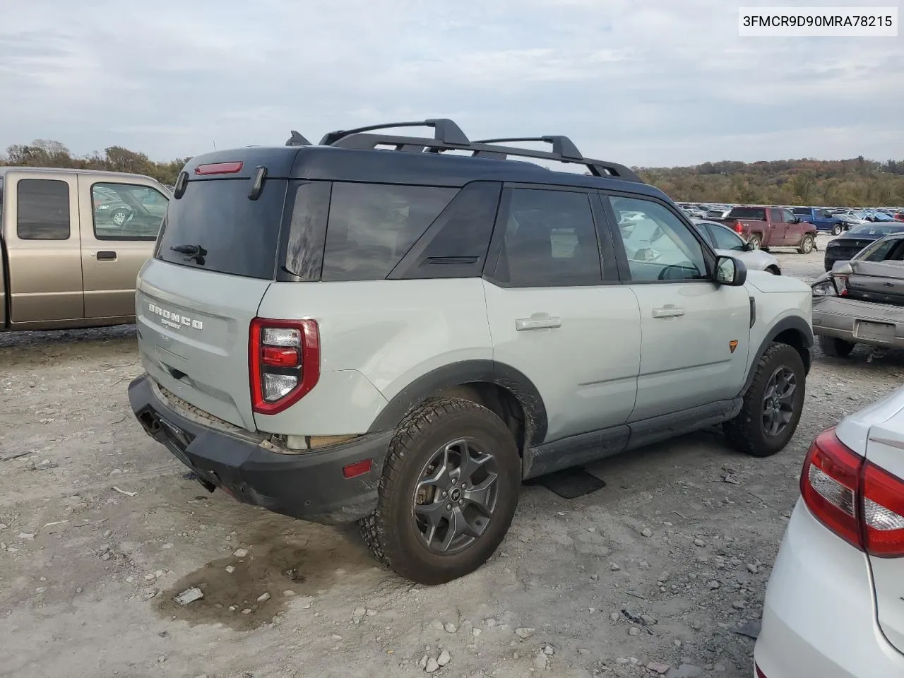 2021 Ford Bronco Sport Badlands VIN: 3FMCR9D90MRA78215 Lot: 77704154