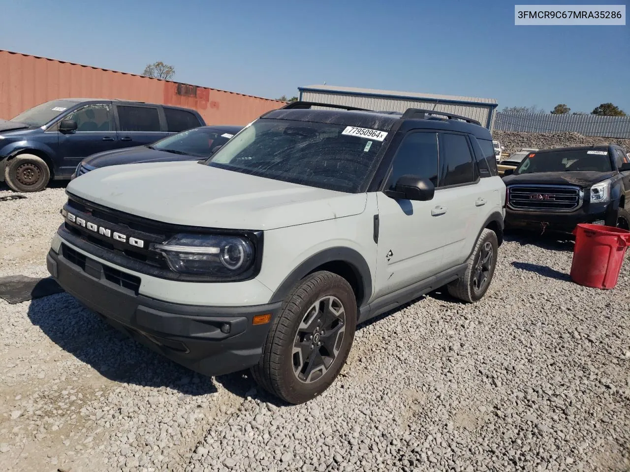 2021 Ford Bronco Sport Outer Banks VIN: 3FMCR9C67MRA35286 Lot: 77950964