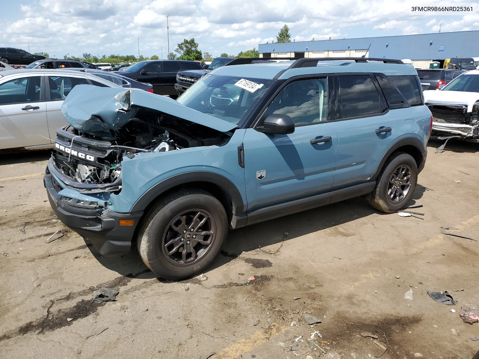 2022 Ford Bronco Sport Big Bend VIN: 3FMCR9B66NRD25361 Lot: 67169134