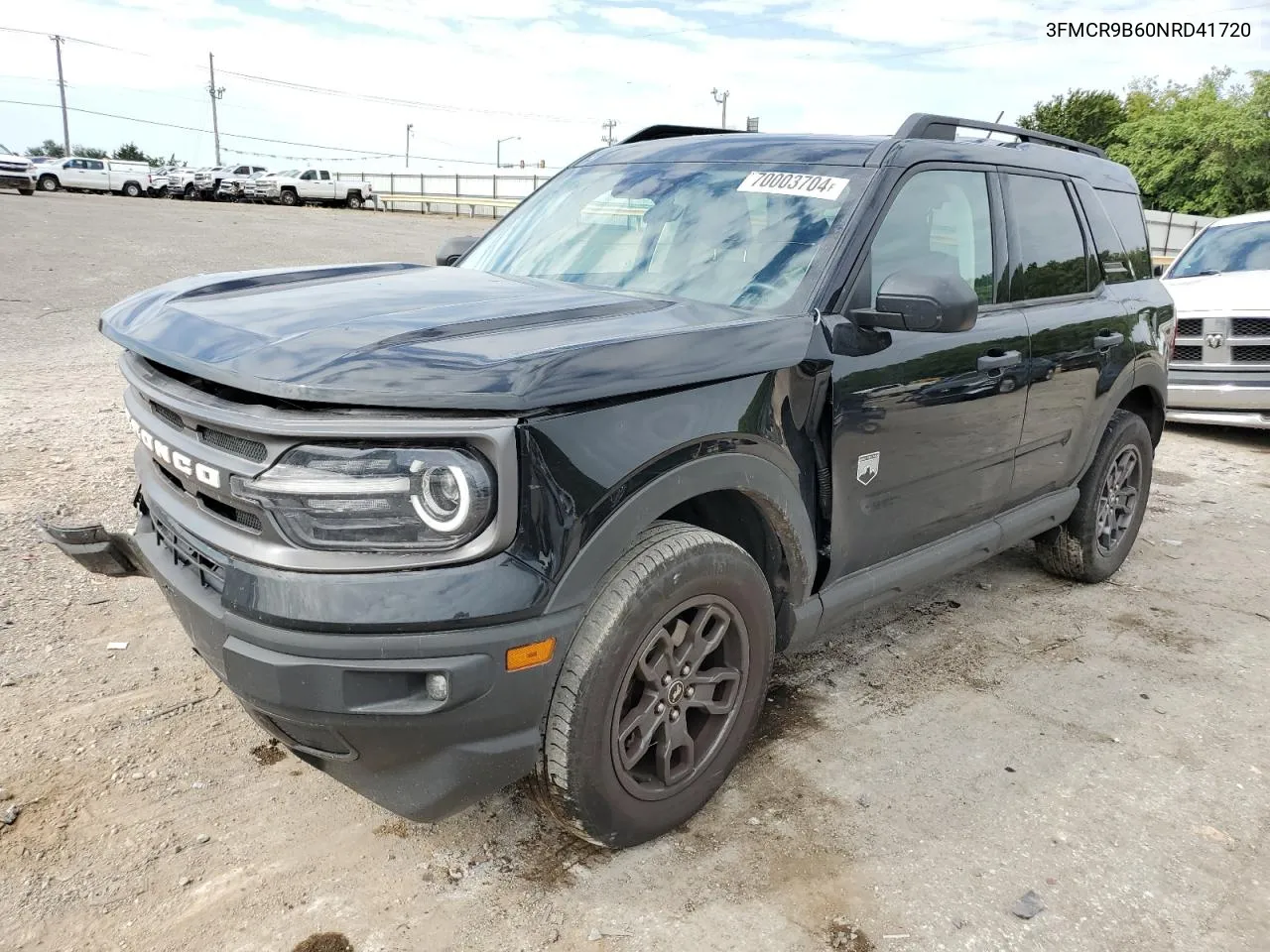 2022 Ford Bronco Sport Big Bend VIN: 3FMCR9B60NRD41720 Lot: 70003704