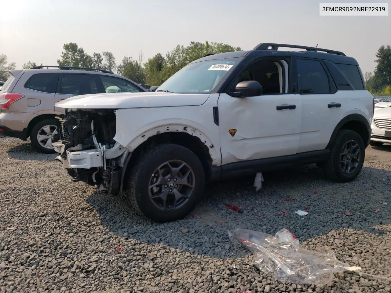 2022 Ford Bronco Sport Badlands VIN: 3FMCR9D92NRE22919 Lot: 70489574