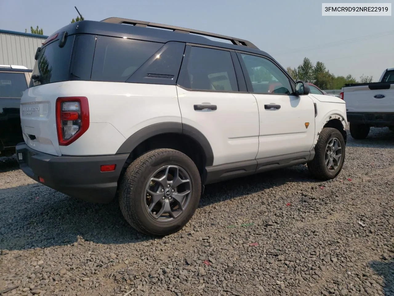 2022 Ford Bronco Sport Badlands VIN: 3FMCR9D92NRE22919 Lot: 70489574