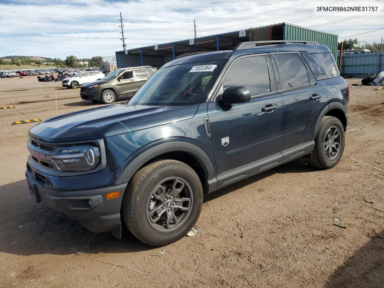 2022 Ford Bronco Sport Big Bend VIN: 3FMCR9B62NRE31757 Lot: 71832364