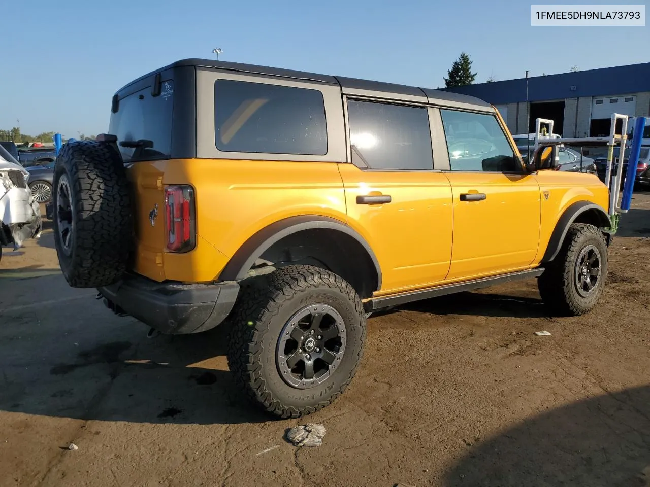 2022 Ford Bronco Base VIN: 1FMEE5DH9NLA73793 Lot: 72013344