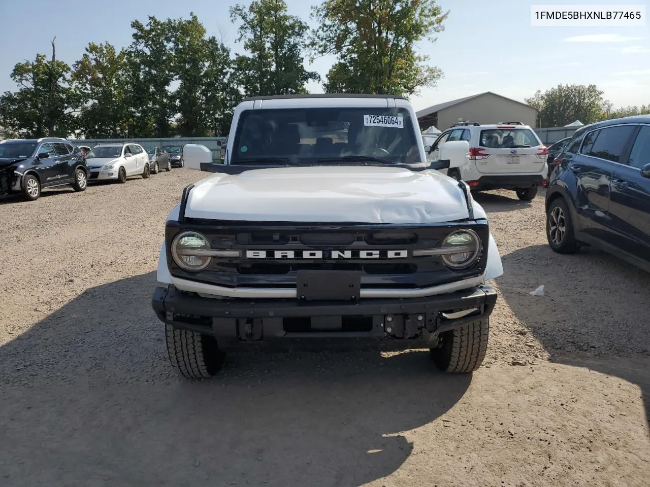 2022 Ford Bronco Base VIN: 1FMDE5BHXNLB77465 Lot: 72546064