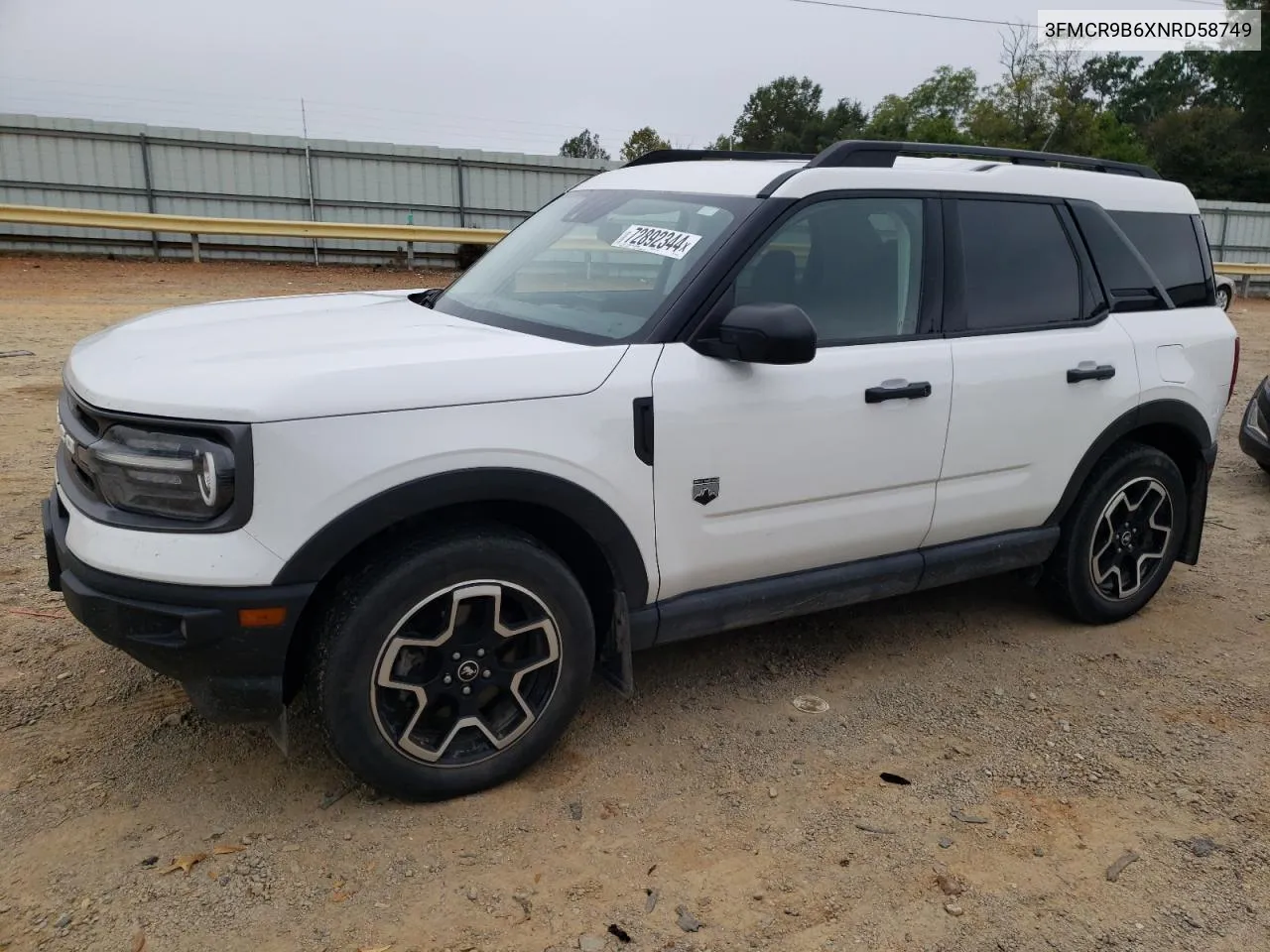 2022 Ford Bronco Sport Big Bend VIN: 3FMCR9B6XNRD58749 Lot: 72892344