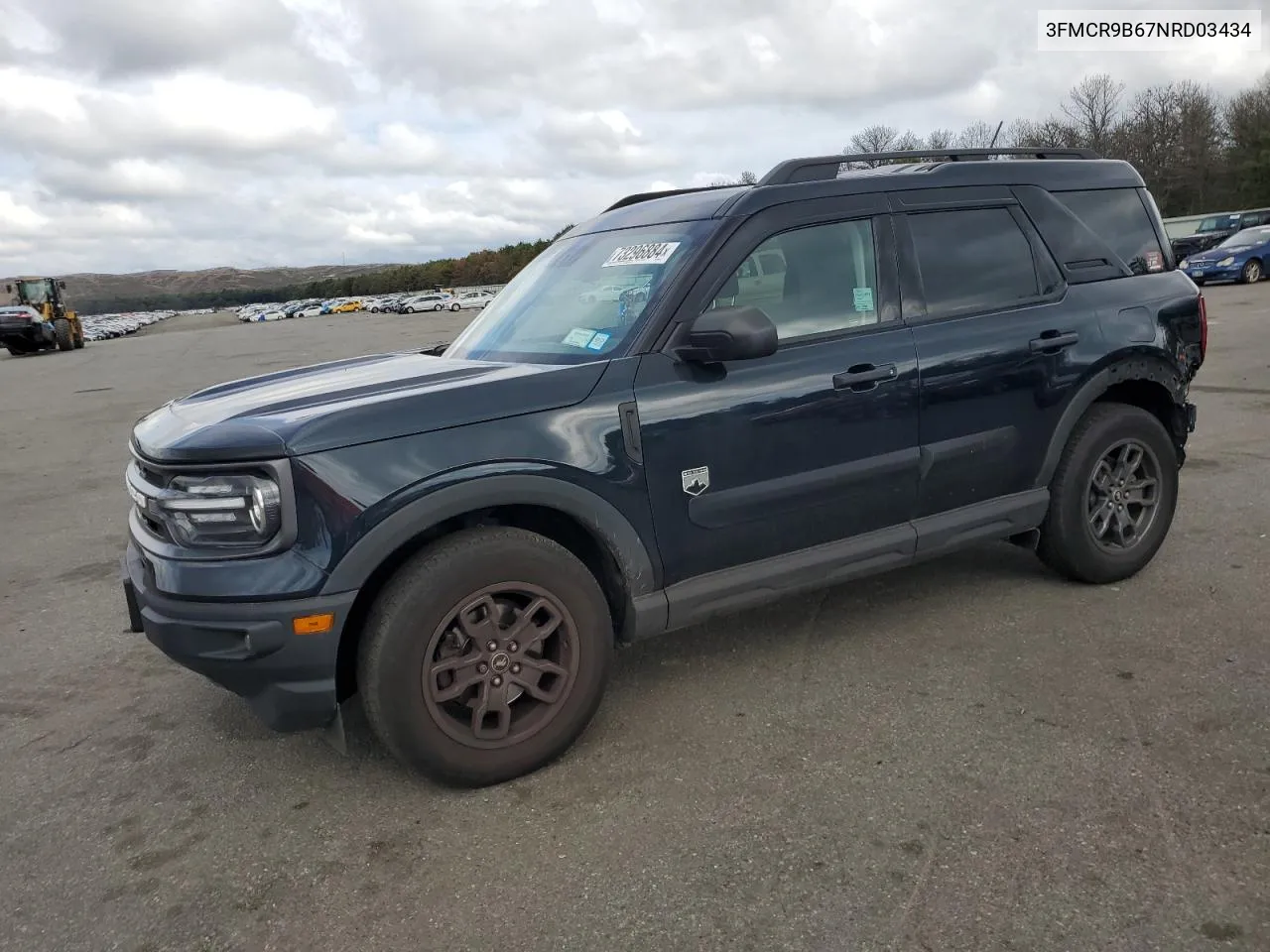 2022 Ford Bronco Sport Big Bend VIN: 3FMCR9B67NRD03434 Lot: 73296884