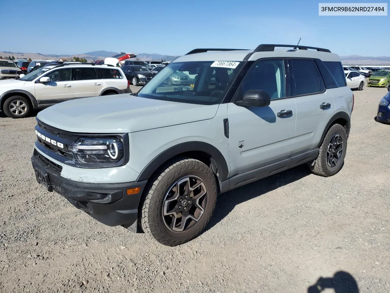 2022 Ford Bronco Sport Big Bend VIN: 3FMCR9B62NRD27494 Lot: 73667364