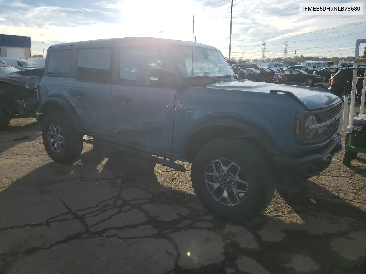 2022 Ford Bronco Base VIN: 1FMEE5DH9NLB78530 Lot: 74058424