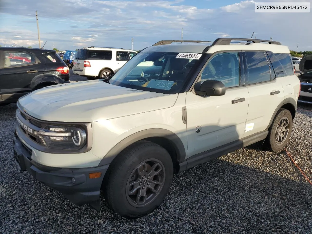 2022 Ford Bronco Sport Big Bend VIN: 3FMCR9B65NRD45472 Lot: 74058534