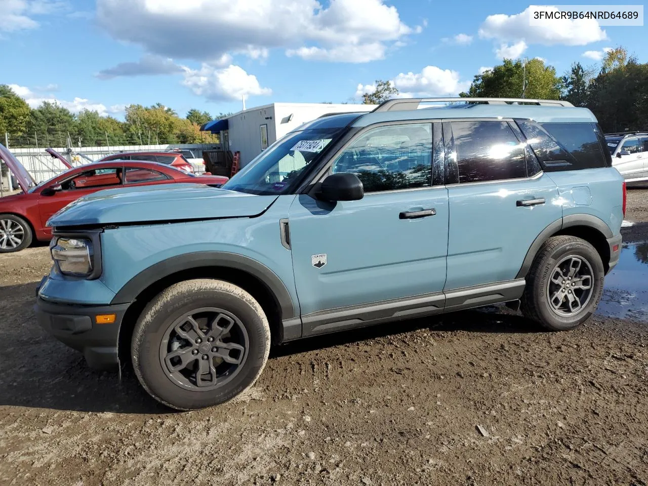 2022 Ford Bronco Sport Big Bend VIN: 3FMCR9B64NRD64689 Lot: 75311924