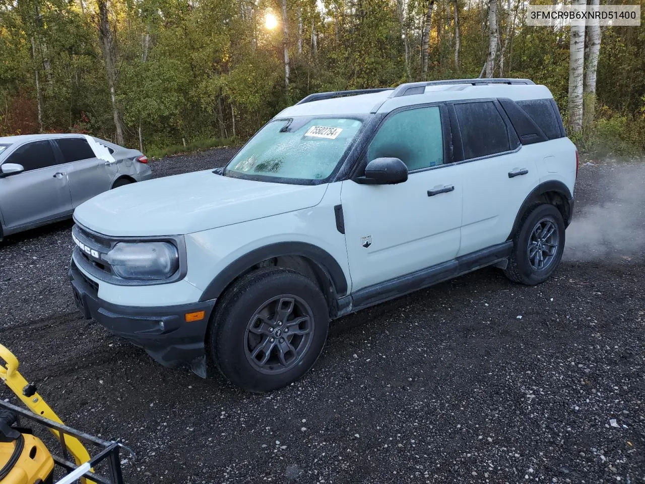 2022 Ford Bronco Sport Big Bend VIN: 3FMCR9B6XNRD51400 Lot: 75502754