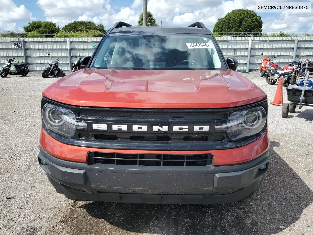 2022 Ford Bronco Sport Outer Banks VIN: 3FMCR9C67NRE30375 Lot: 76047044