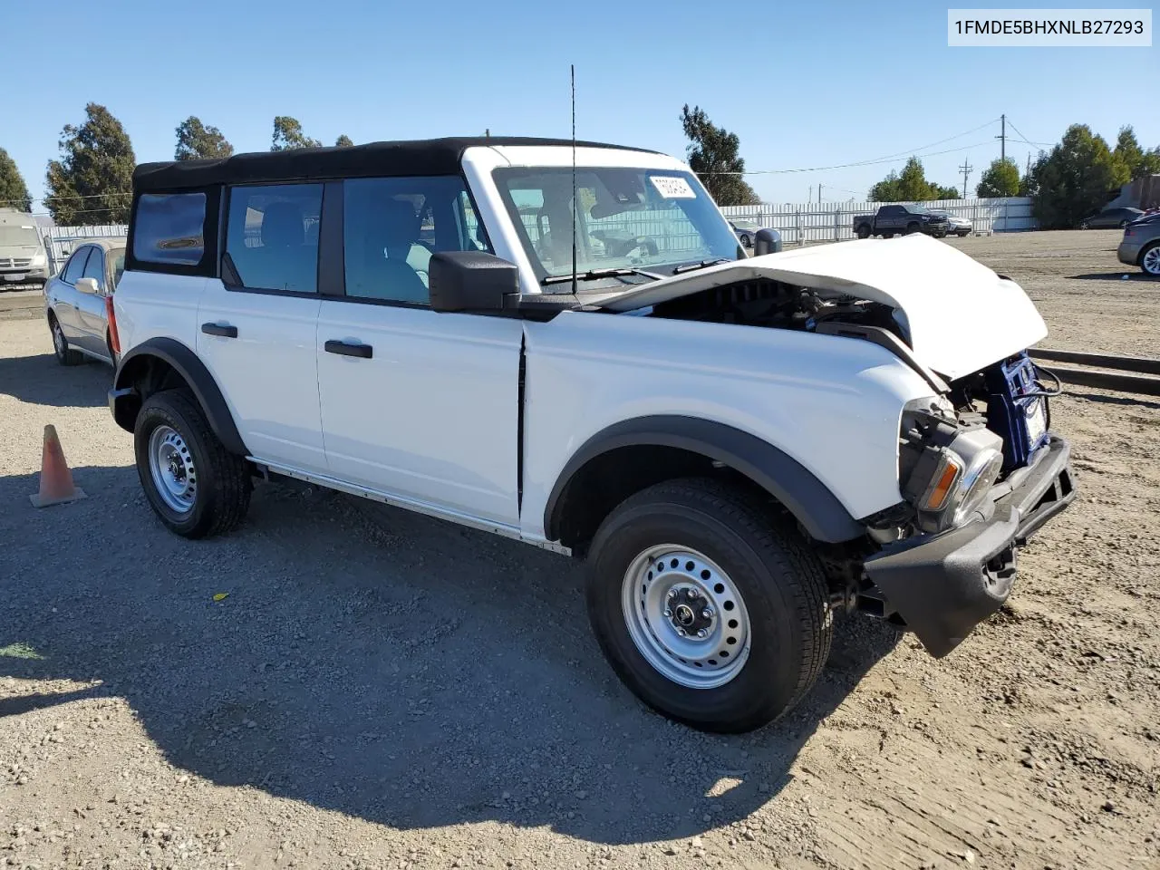 2022 Ford Bronco Base VIN: 1FMDE5BHXNLB27293 Lot: 76084394