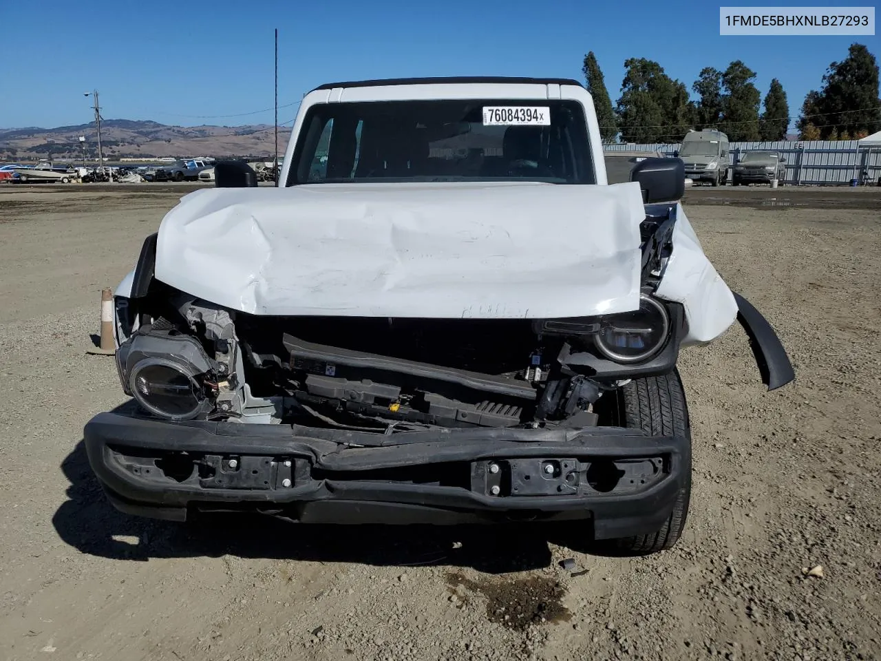 2022 Ford Bronco Base VIN: 1FMDE5BHXNLB27293 Lot: 76084394