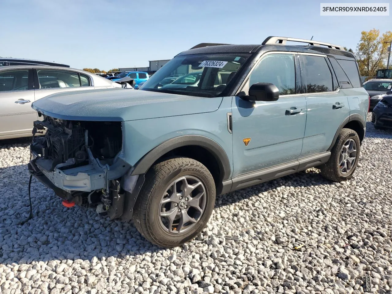 2022 Ford Bronco Sport Badlands VIN: 3FMCR9D9XNRD62405 Lot: 76326324