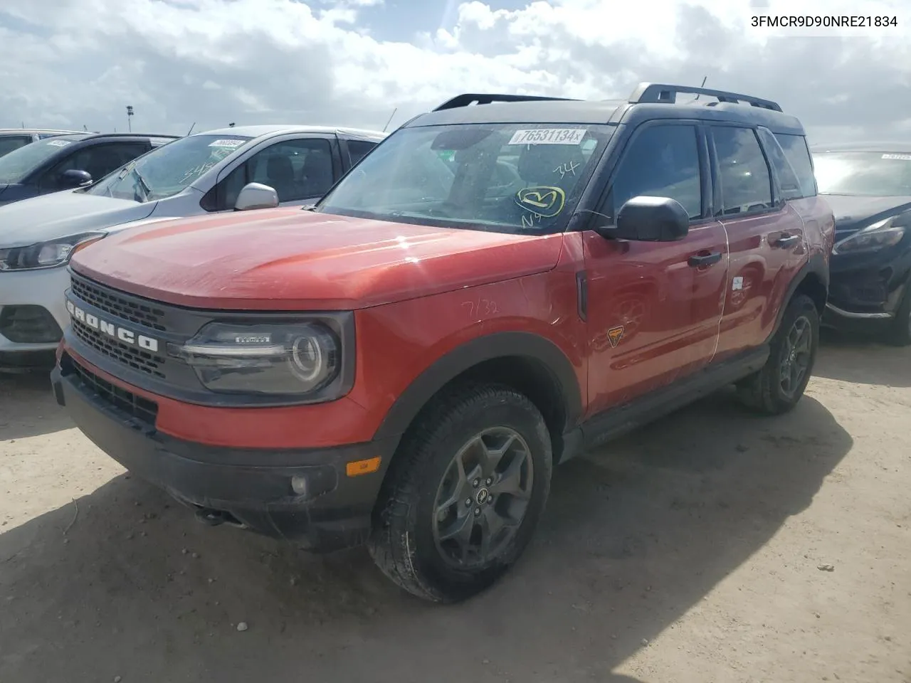 2022 Ford Bronco Sport Badlands VIN: 3FMCR9D90NRE21834 Lot: 76531134