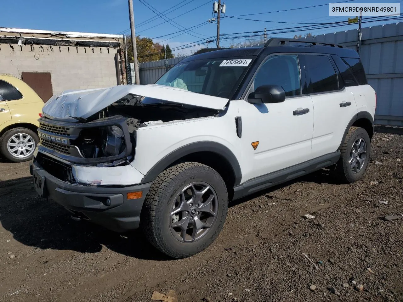 2022 Ford Bronco Sport Badlands VIN: 3FMCR9D98NRD49801 Lot: 76939684