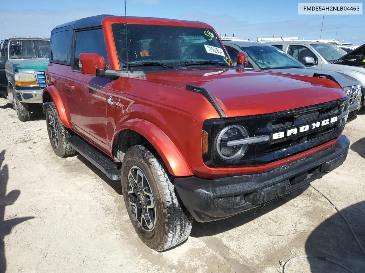 2022 Ford Bronco Base VIN: 1FMDE5AH2NLB04463 Lot: 76968854