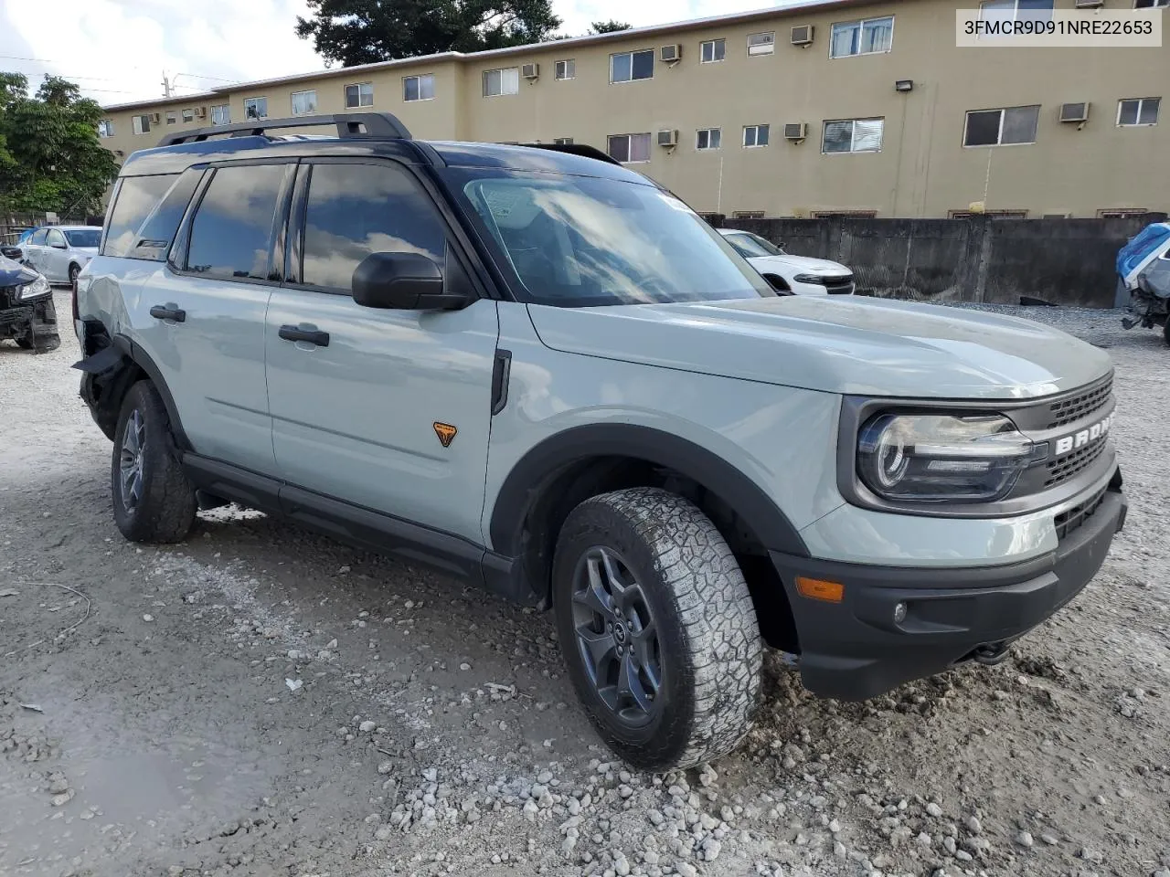 2022 Ford Bronco Sport Badlands VIN: 3FMCR9D91NRE22653 Lot: 78002894