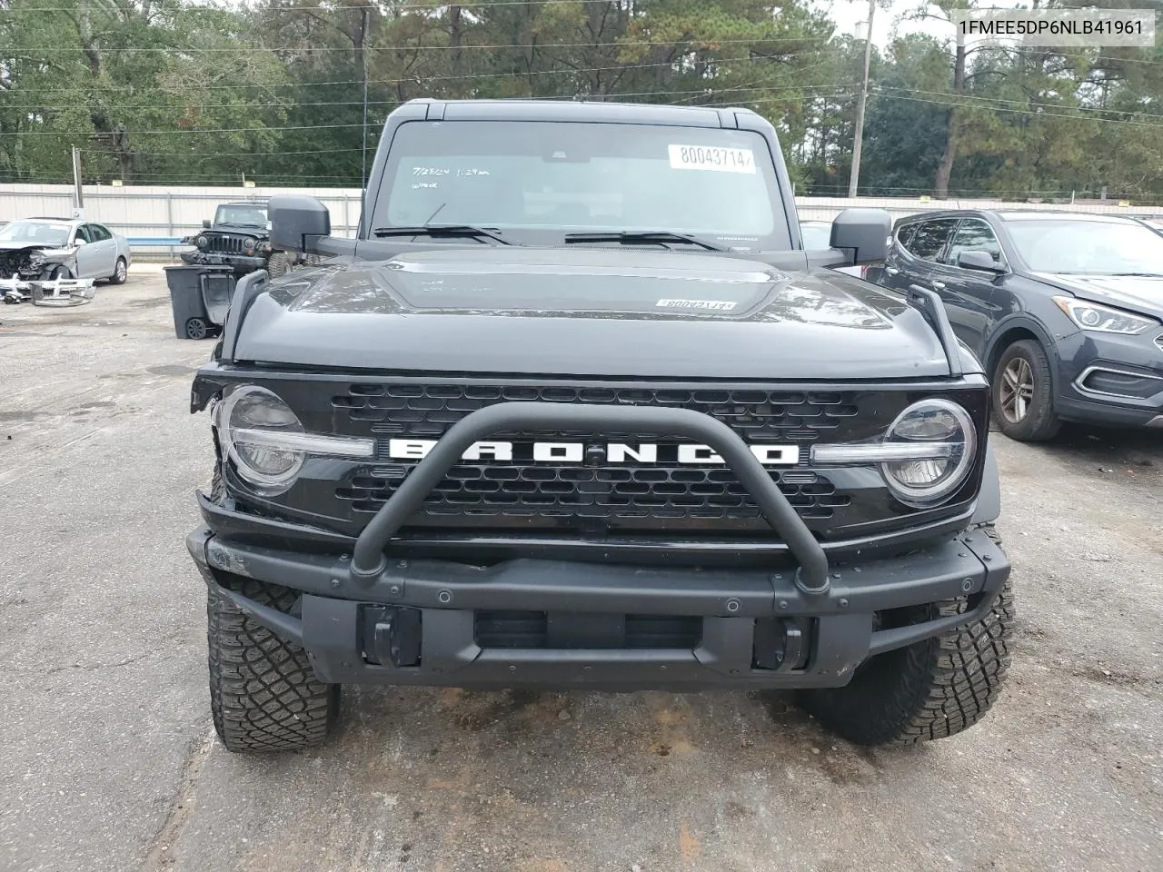 2022 Ford Bronco Base VIN: 1FMEE5DP6NLB41961 Lot: 80043714