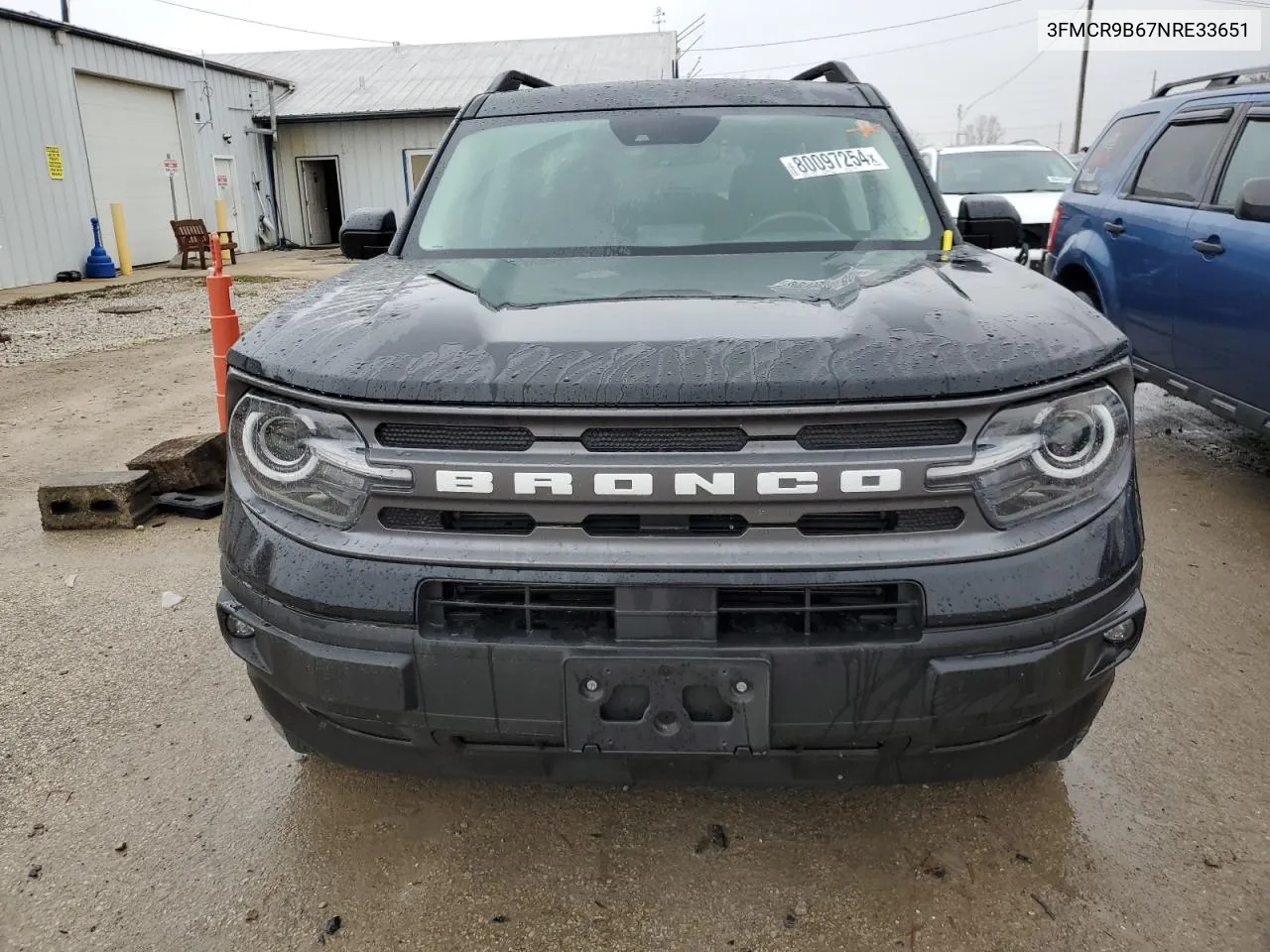 2022 Ford Bronco Sport Big Bend VIN: 3FMCR9B67NRE33651 Lot: 80097254