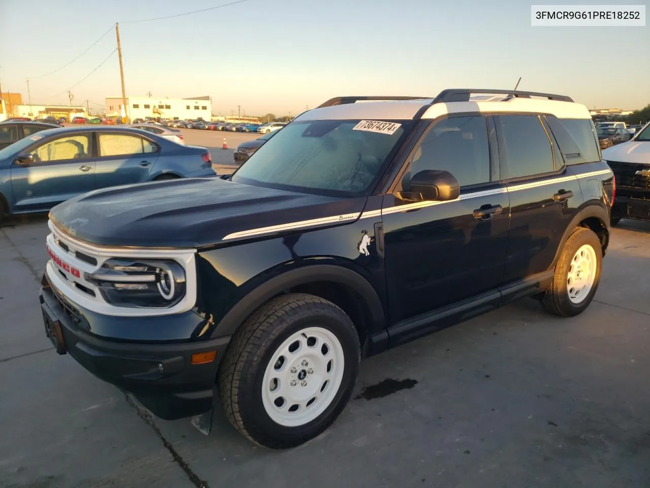 2023 Ford Bronco Sport Heritage VIN: 3FMCR9G61PRE18252 Lot: 73674374