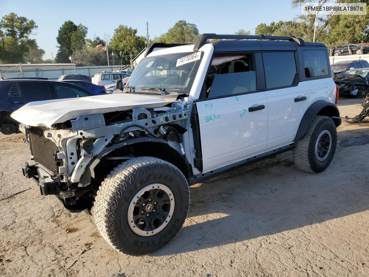 2024 Ford Bronco Black Diamond VIN: 1FMEE1BP8RLA18678 Lot: 74770364