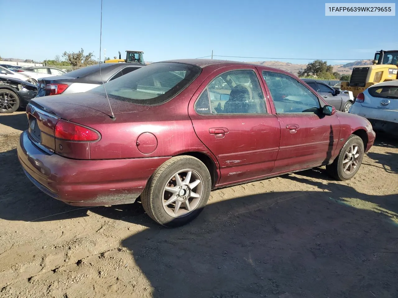 1998 Ford Contour Lx VIN: 1FAFP6639WK279655 Lot: 77660774