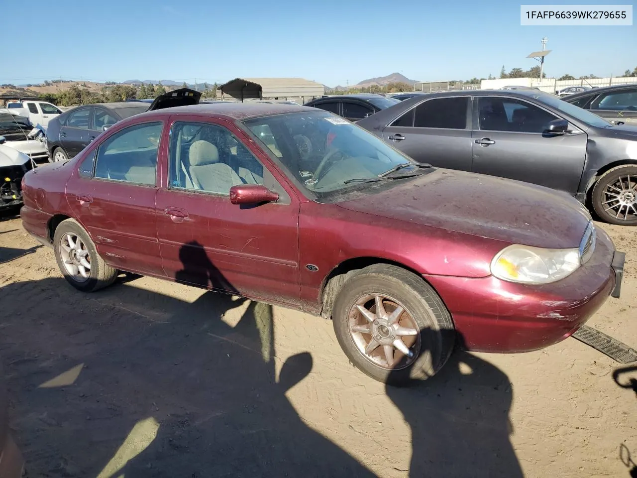 1998 Ford Contour Lx VIN: 1FAFP6639WK279655 Lot: 77660774