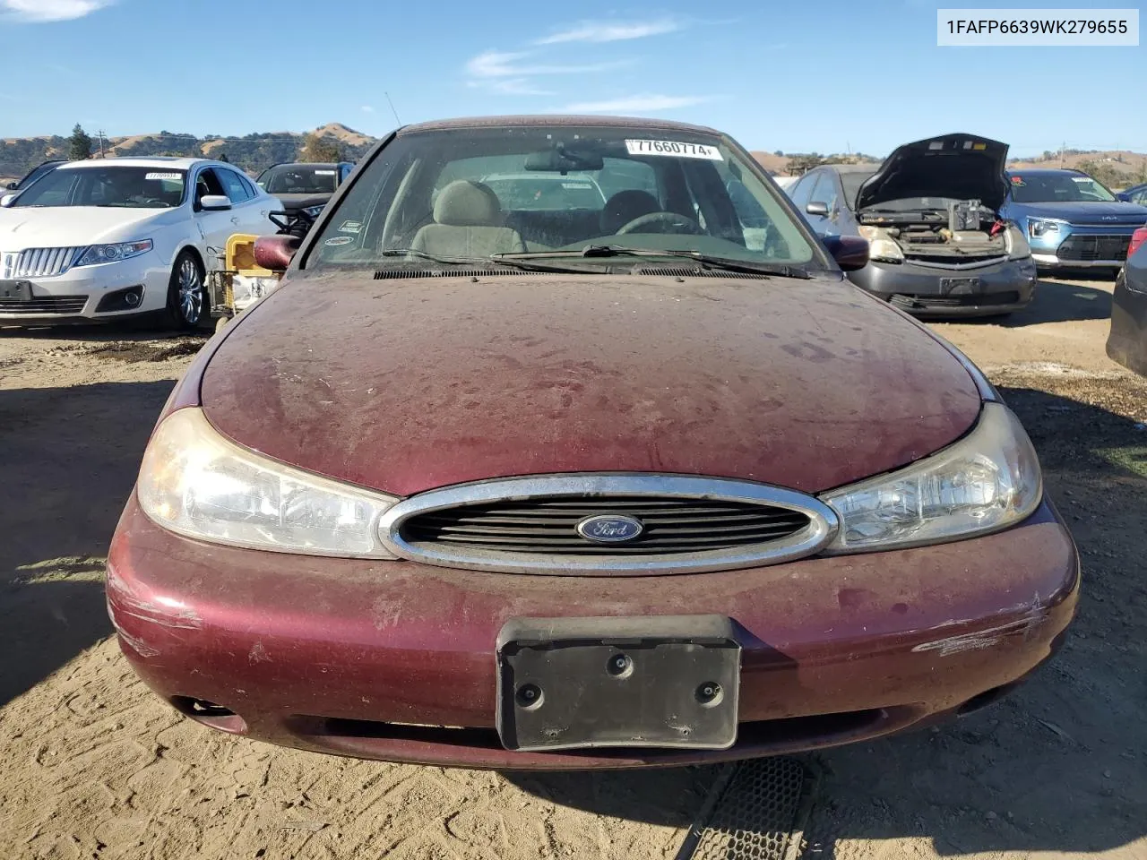 1998 Ford Contour Lx VIN: 1FAFP6639WK279655 Lot: 77660774