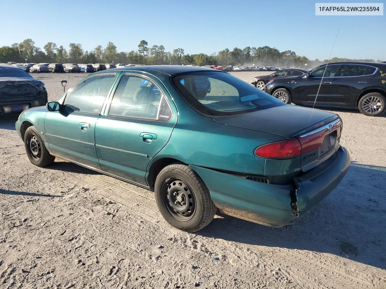 1998 Ford Contour Base VIN: 1FAFP65L2WK235594 Lot: 81118614