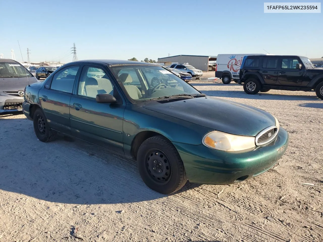 1998 Ford Contour Base VIN: 1FAFP65L2WK235594 Lot: 81118614