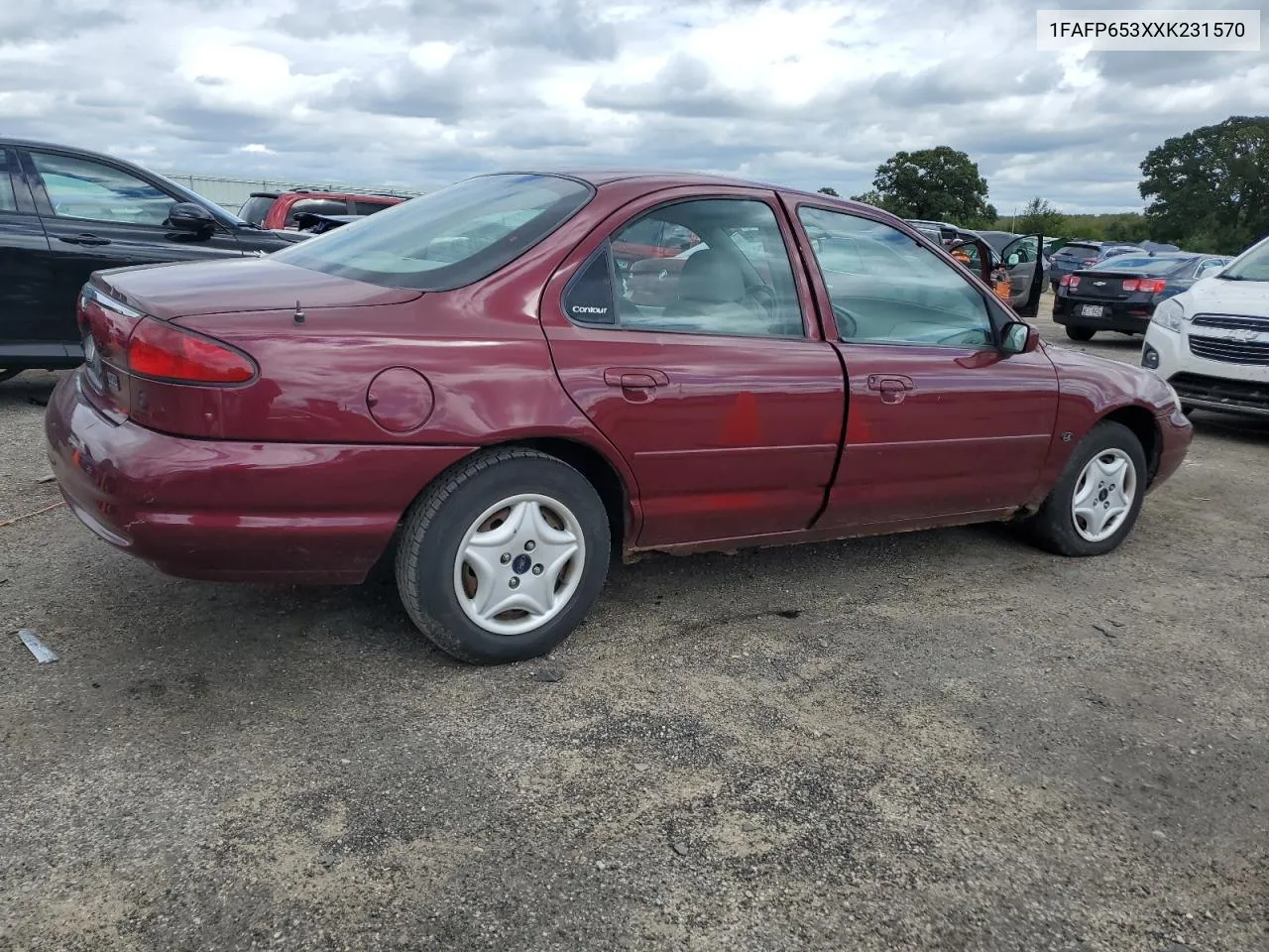 1999 Ford Contour Lx VIN: 1FAFP653XXK231570 Lot: 70575674