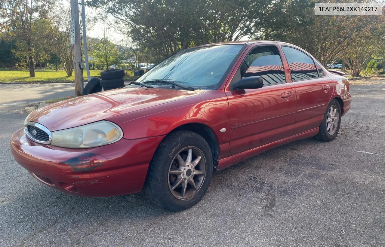 1999 Ford Contour Se VIN: 1FAFP66L2XK149217 Lot: 79546104